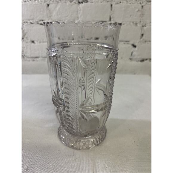 Antique Celery Vase US GLASS c1891. Feather Plume & Block. Excellent Condition. - Picture 3 of 9